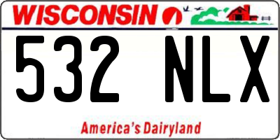 WI license plate 532NLX
