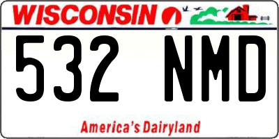 WI license plate 532NMD