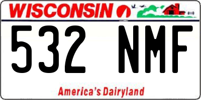 WI license plate 532NMF