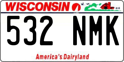 WI license plate 532NMK