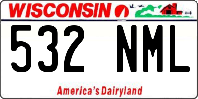 WI license plate 532NML