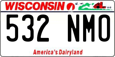 WI license plate 532NMO