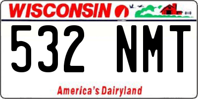 WI license plate 532NMT