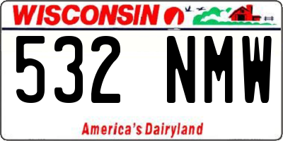WI license plate 532NMW