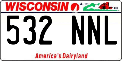WI license plate 532NNL