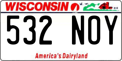 WI license plate 532NOY