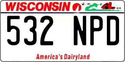 WI license plate 532NPD