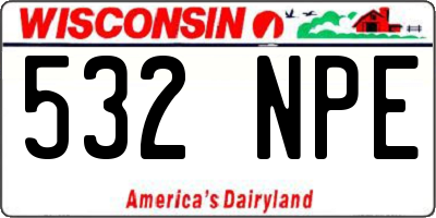 WI license plate 532NPE