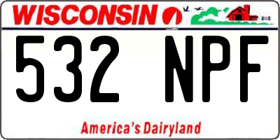 WI license plate 532NPF