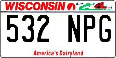 WI license plate 532NPG