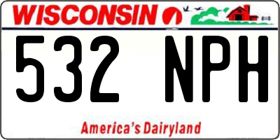 WI license plate 532NPH