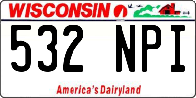 WI license plate 532NPI