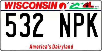 WI license plate 532NPK