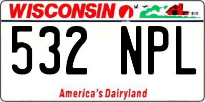 WI license plate 532NPL