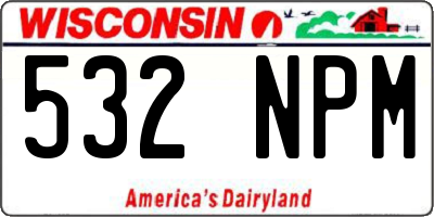 WI license plate 532NPM