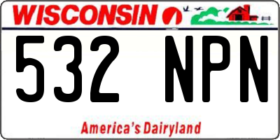 WI license plate 532NPN