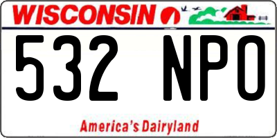 WI license plate 532NPO