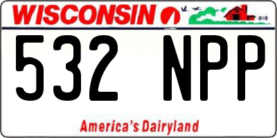 WI license plate 532NPP