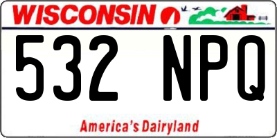 WI license plate 532NPQ