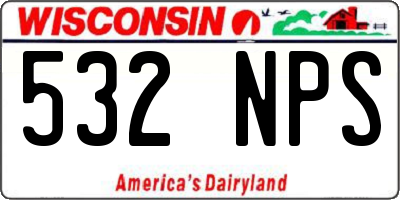 WI license plate 532NPS
