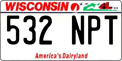 WI license plate 532NPT