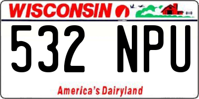 WI license plate 532NPU