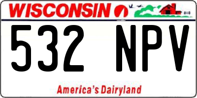 WI license plate 532NPV