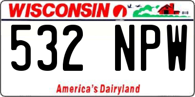 WI license plate 532NPW