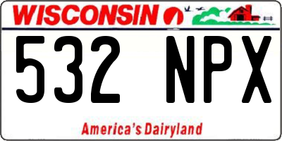 WI license plate 532NPX