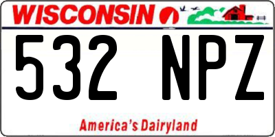 WI license plate 532NPZ