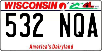 WI license plate 532NQA