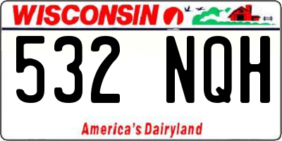 WI license plate 532NQH