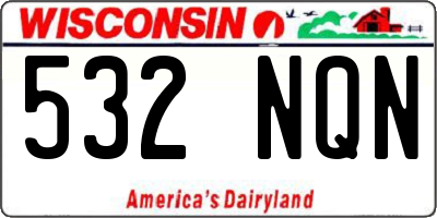 WI license plate 532NQN