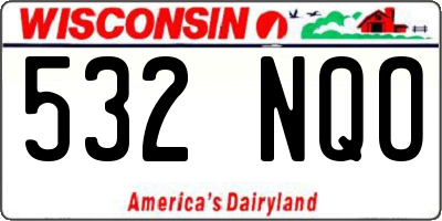 WI license plate 532NQO