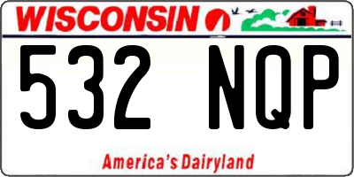 WI license plate 532NQP
