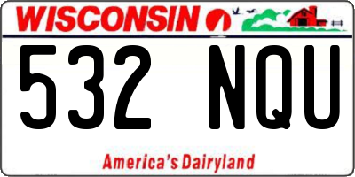 WI license plate 532NQU