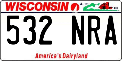 WI license plate 532NRA