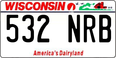 WI license plate 532NRB