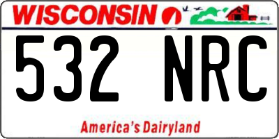 WI license plate 532NRC