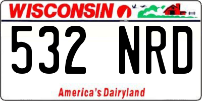 WI license plate 532NRD