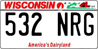 WI license plate 532NRG