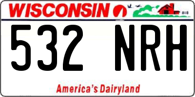 WI license plate 532NRH