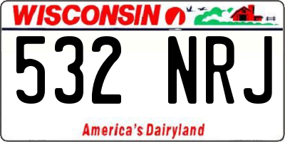 WI license plate 532NRJ