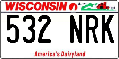 WI license plate 532NRK