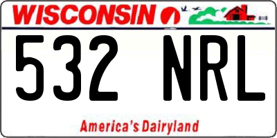 WI license plate 532NRL