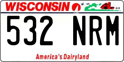 WI license plate 532NRM