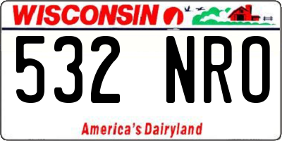 WI license plate 532NRO