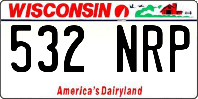 WI license plate 532NRP