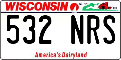 WI license plate 532NRS