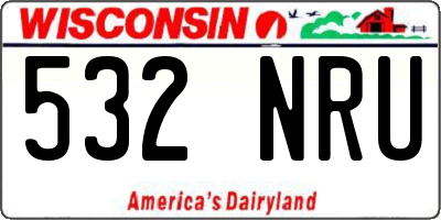 WI license plate 532NRU